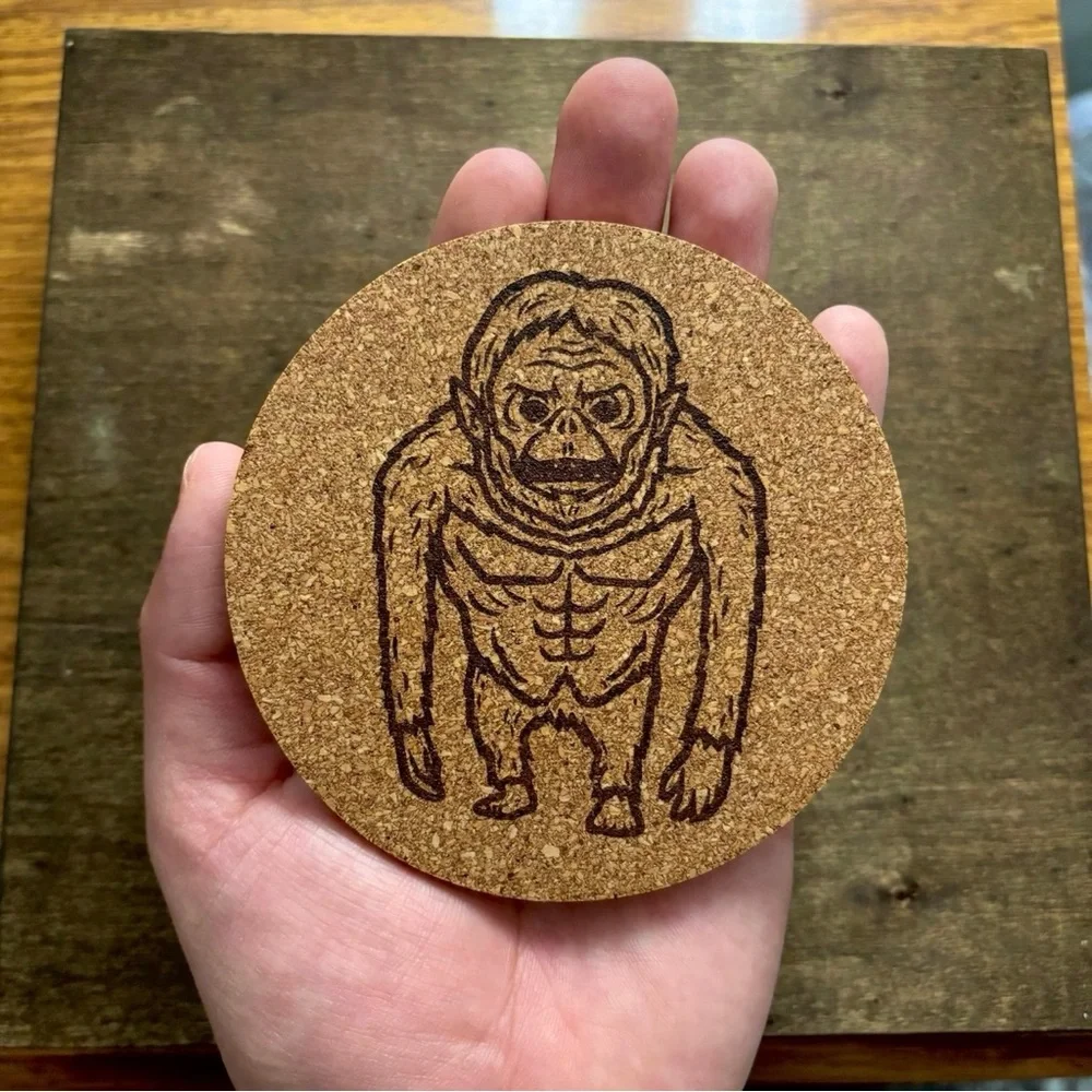 Attack On Titan Zeke Yeager Beast Titan Chibi Style Laser Engraved Coaster